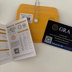 1ct moissanite halo necklace with GRA certificate